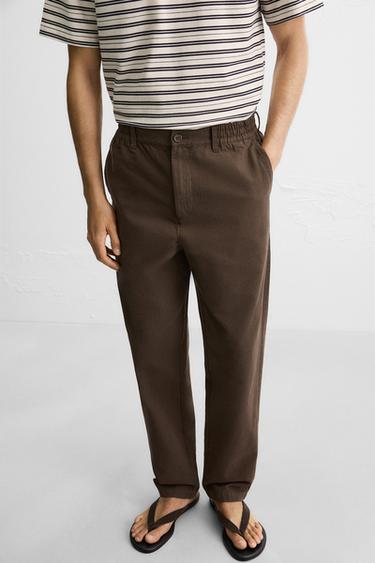 PANTALON CANVAS DÉLAVÉ - Sable de Zara - Image 4