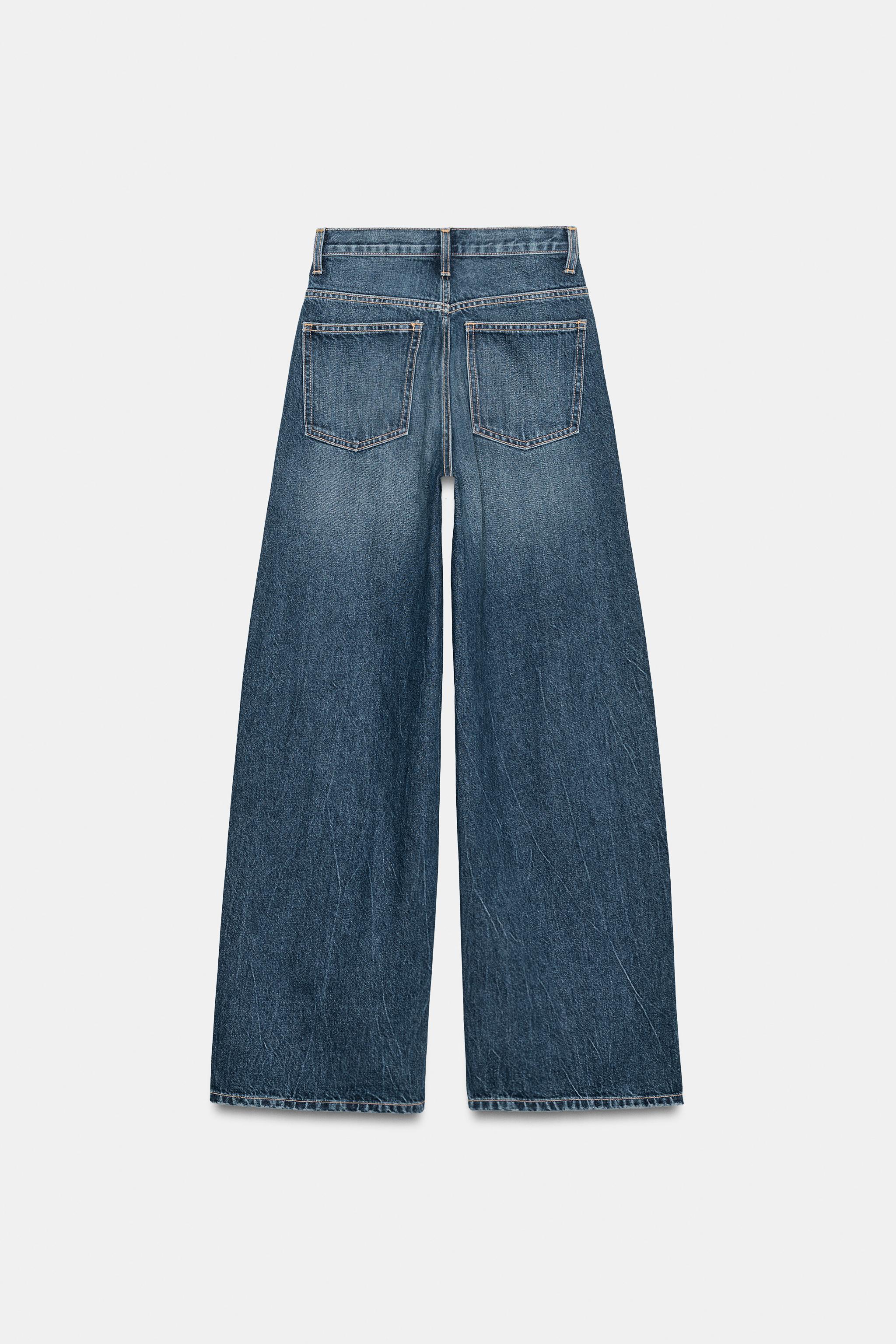 TRF HIGH-WAIST CROSSOVER WAIST WIDE LEG JEANS