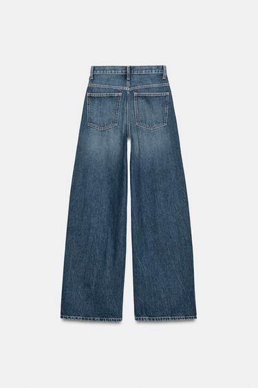 JEANS TRF WIDE LEG TAILLE HAUTE CROISÉE - Bleu marine de Zara - Image 9