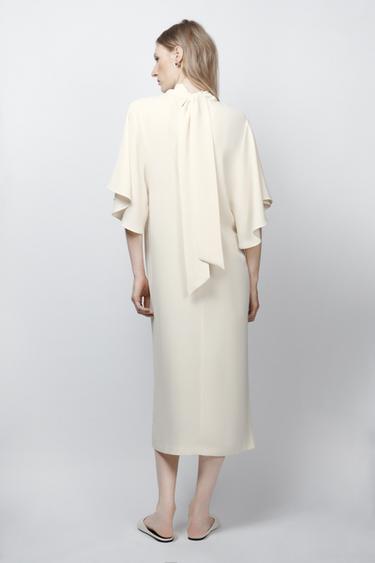 ROBE MI-LONGUE FLUIDE ZW COLLECTION - Beige clair de Zara - Image 2