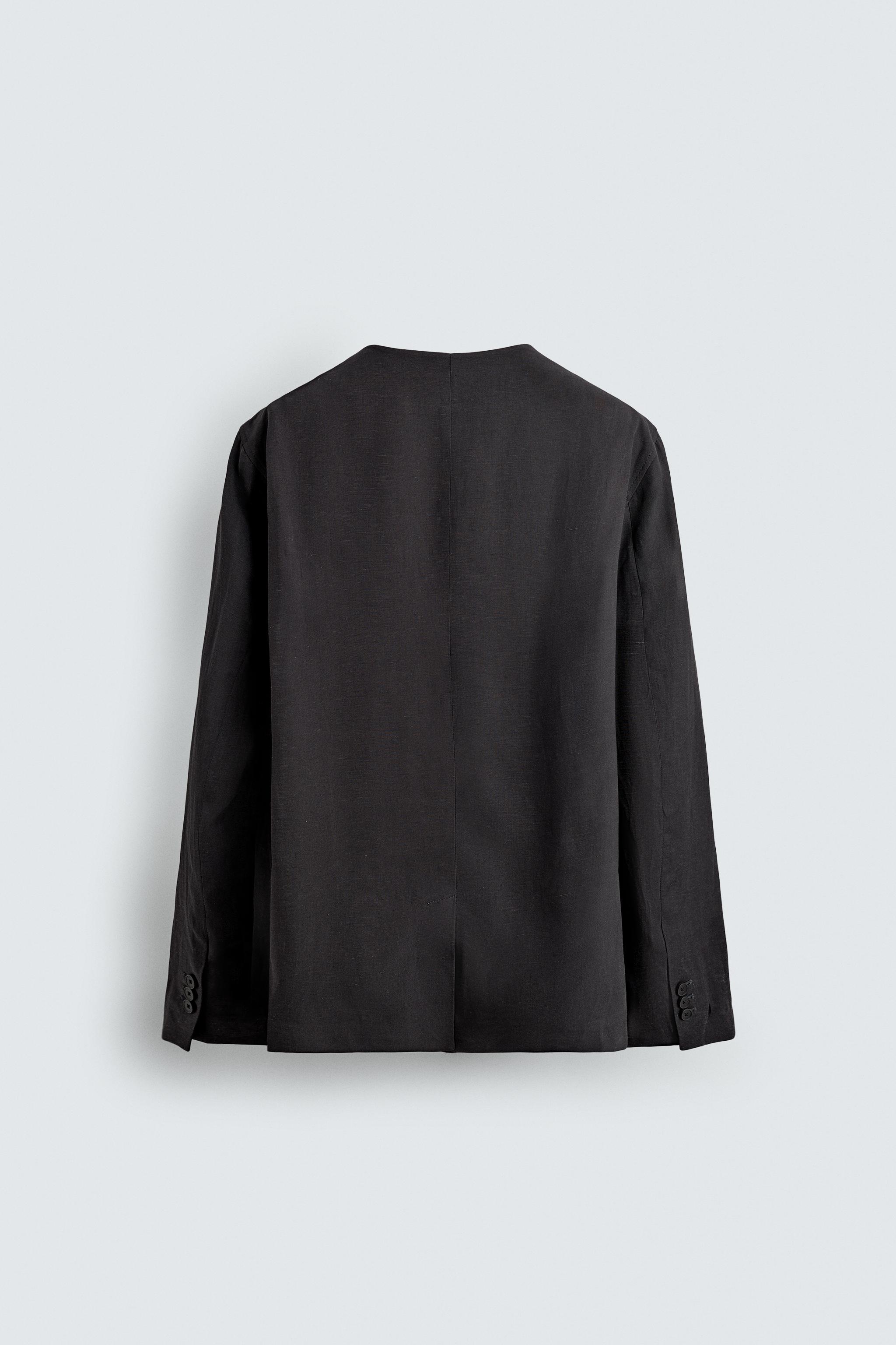 ラペルなしリラックスフィットブレザー - カーボングレー | ZARA Japan