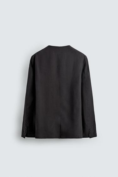 VESTE DE COSTUME SANS REVERS COUPE DÉCONTRACTÉE - Gris anthracite de Zara - Image 7