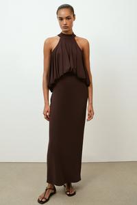 white dress with blue Millà Women's Wonderful White A-line Maxi Dress - blue