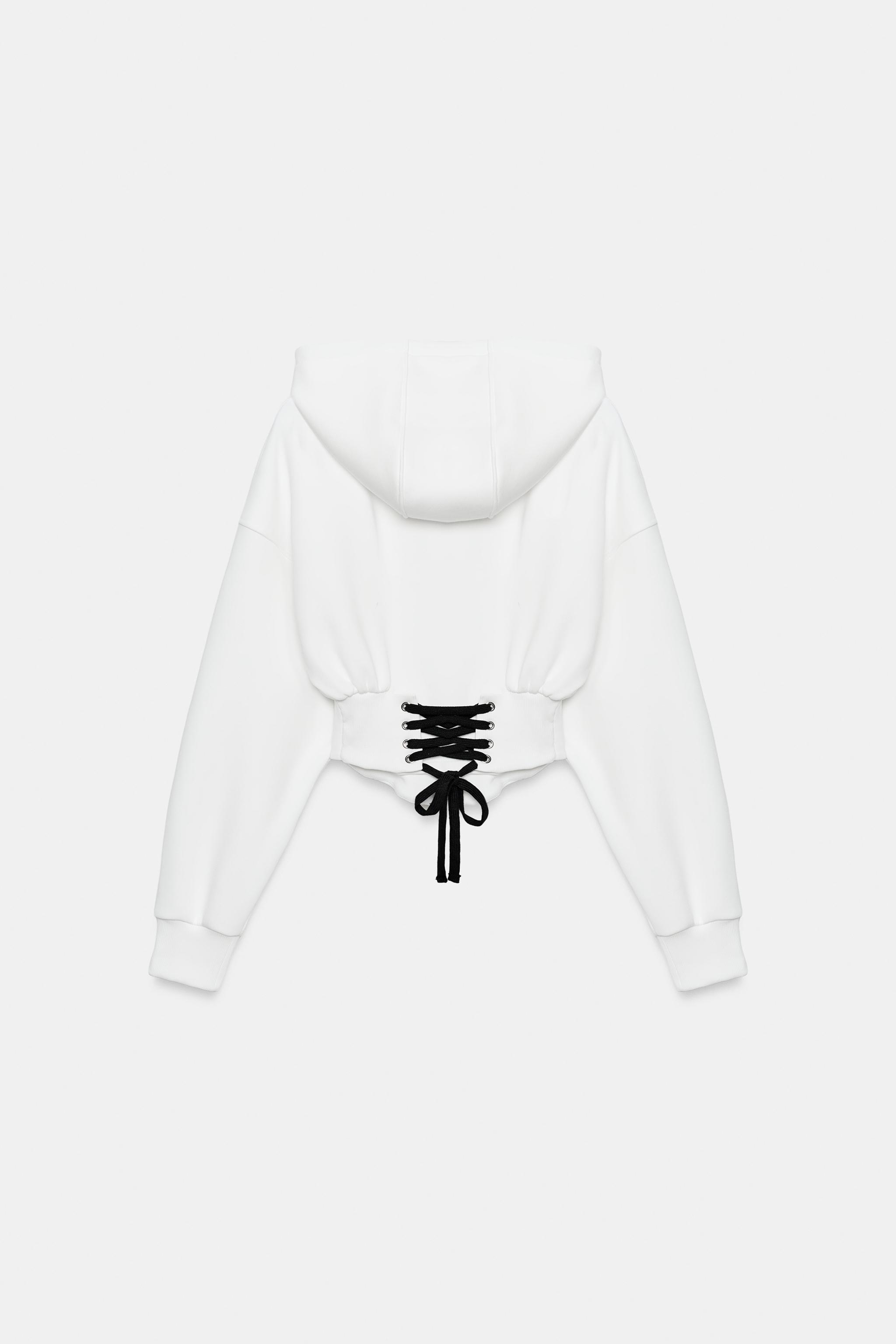 CORSET LACE-UP HOODIE