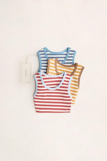 ZARA TIMELESS - PACK DE TRES CAMISETAS RAYAS - Multicolor de Zara