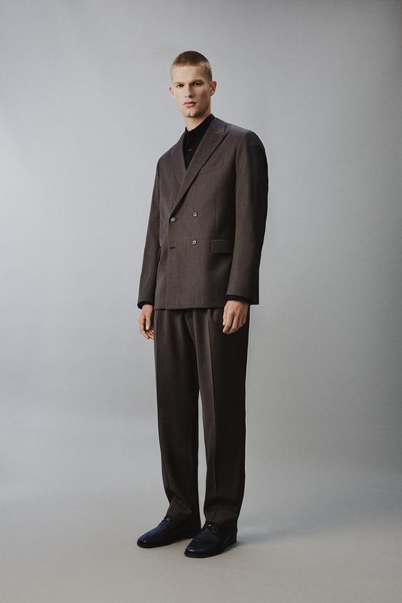 HERRINGBONE DOUBLE BREASTED SUIT JACKET from Zara - $169