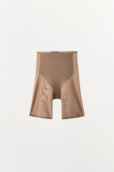 MESH CYCLING SHORTS WITH POLYAMIDE - Beige-pink by Zara