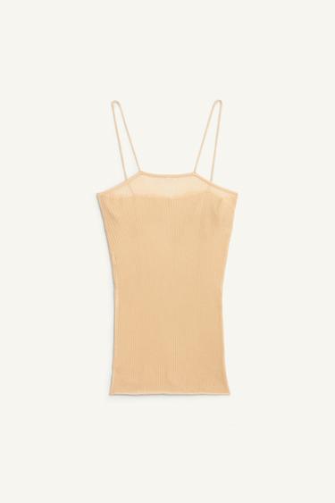TOP CÔTELÉ DENTELLE ÉDITION LIMITÉE - Rose clair de Zara - Image 3