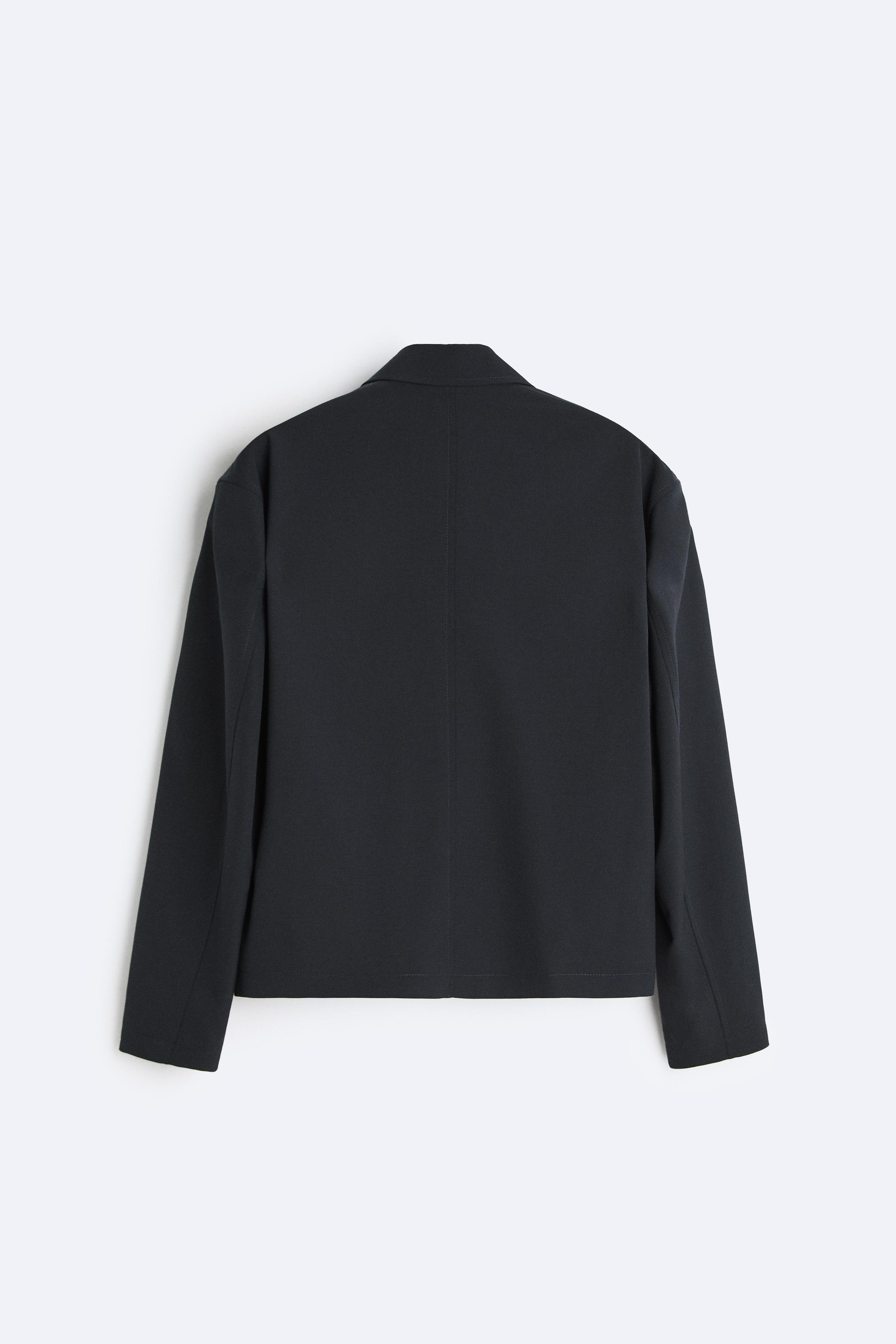 WOOL BLEND JACKET - Navy blue | ZARA Singapore