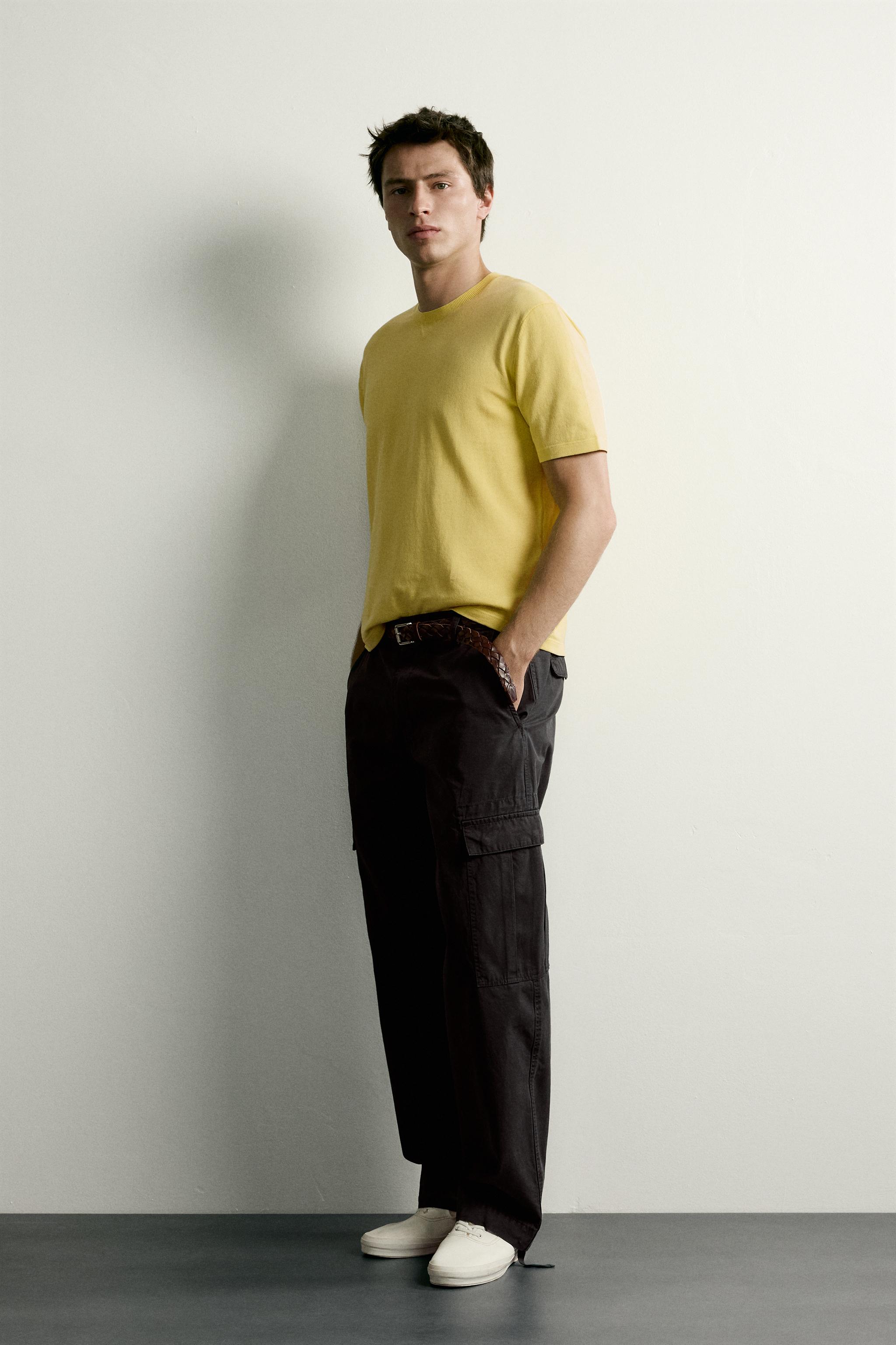 Zara REGULAR FIT ÖRGÜ T-SHIRT görsel 4
