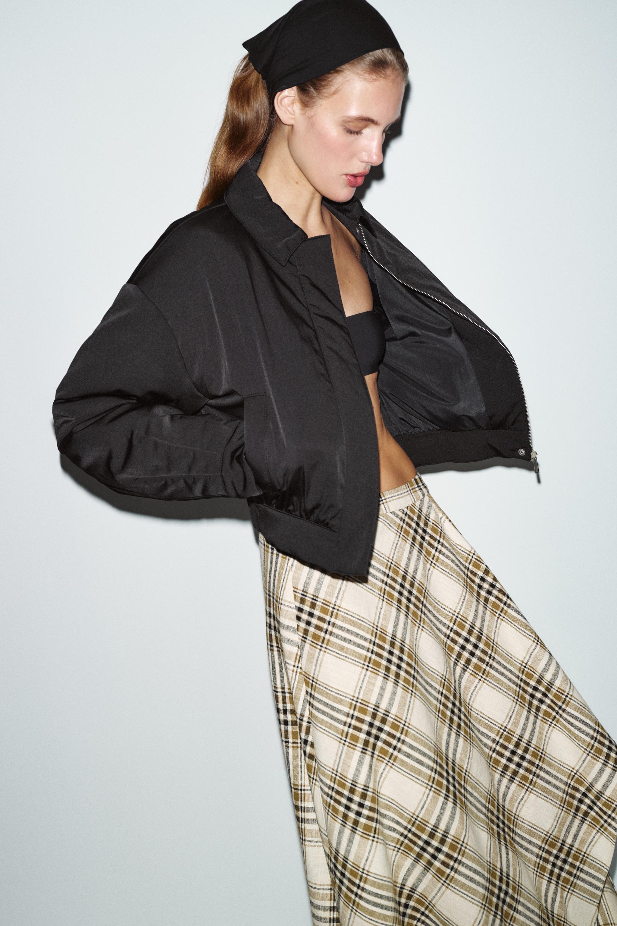 ショートパフジャケット - ブラック | ZARA Japan / 日本