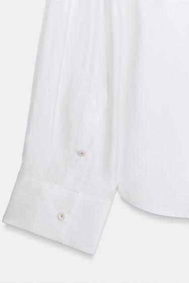 SATIN OVERSIZE SHIRT - White by Zara - Image 8