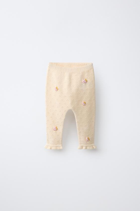 OPEN-KNIT AND BOBBLE TROUSERS - Ecru by Zara - Image 0