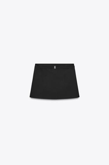 FALDA PANTALÓN CINTURÓN - Negro de Zara