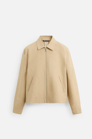 JACKET WITH BOUND SEAMS - Mid-camel by Zara - Image 7