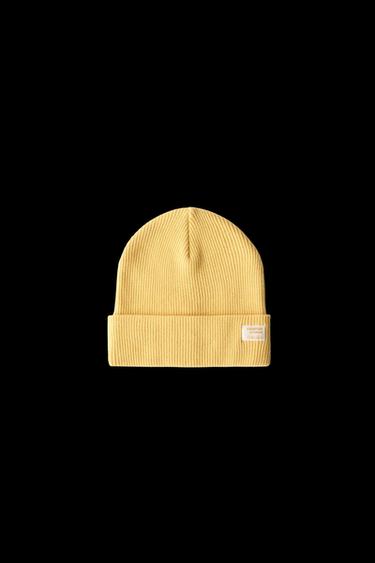 RIBBED COTTON BEANIE - Mustard by Zara - Image 0