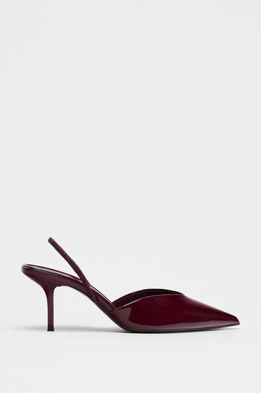 STILETTO HEEL MULES - Burgundy Red by Zara - Image 0