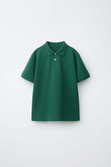 POLO LISO PIQUÉ - Verde de Zara