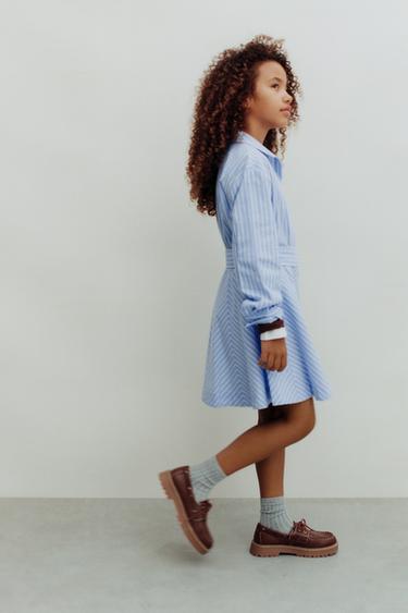STRIPED SHIRT DRESS - Blue by Zara