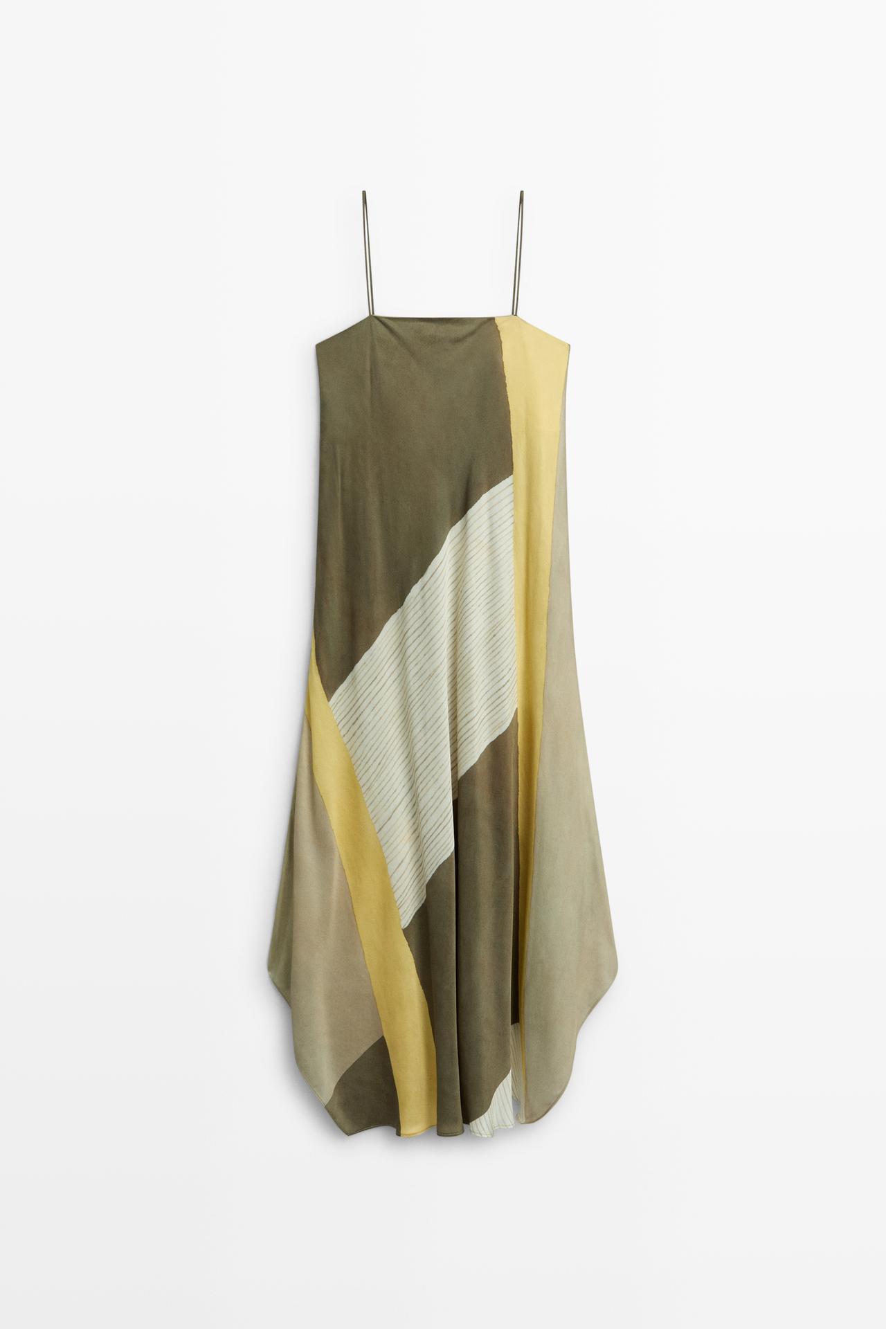 Fluid midi dress with printed detail — 211