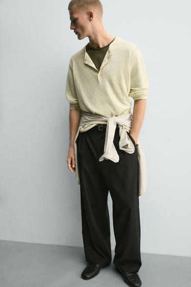 RELAXED FIT PLEATED TROUSERS - Black by Zara - Image 5