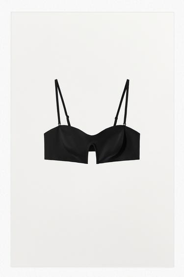 POLYAMIDE BLEND BRA WITH APPLIQUÉ - Black by Zara