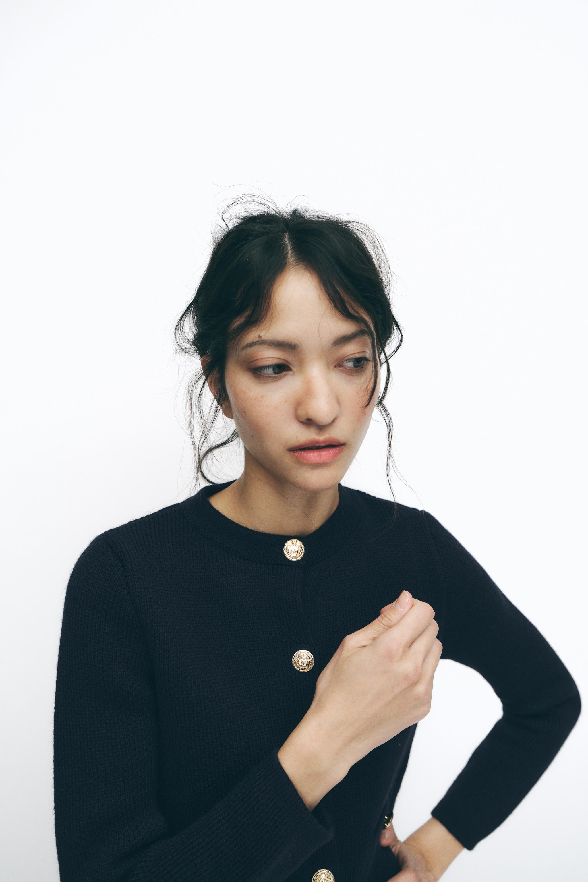 GOLDEN BUTTON KNIT CARDIGAN - Maroon | ZARA United States