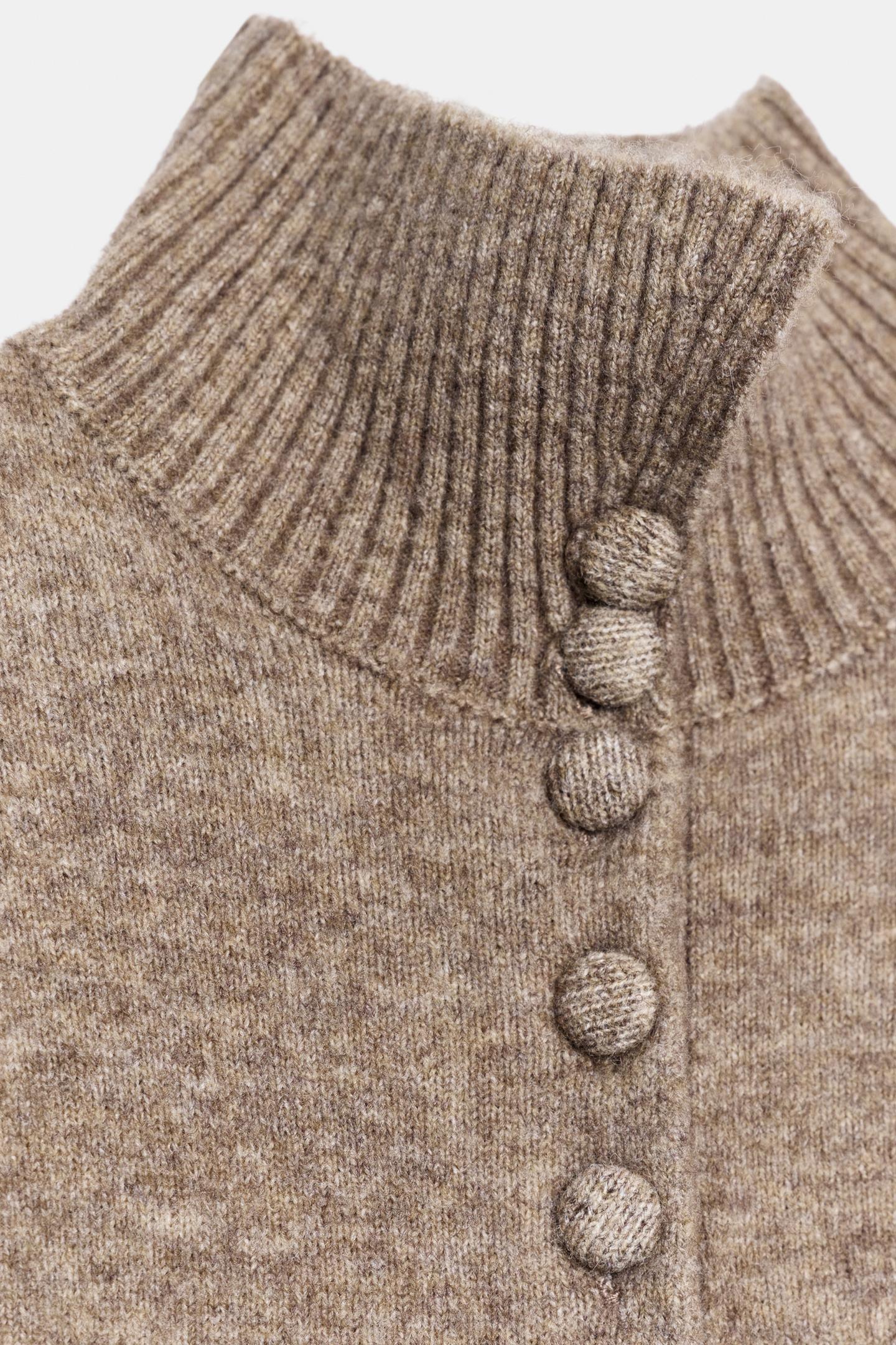Женский свитер Zara Short Sleeve Knit, цвет: Серо-коричневый коричневый — фото 8
