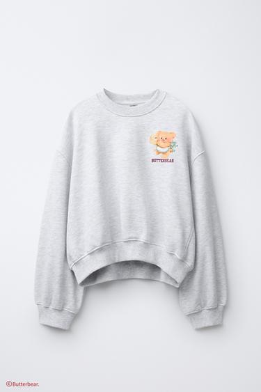 BUTTERBEAR © PRINTED SWEATSHIRT - Grey marl by Zara