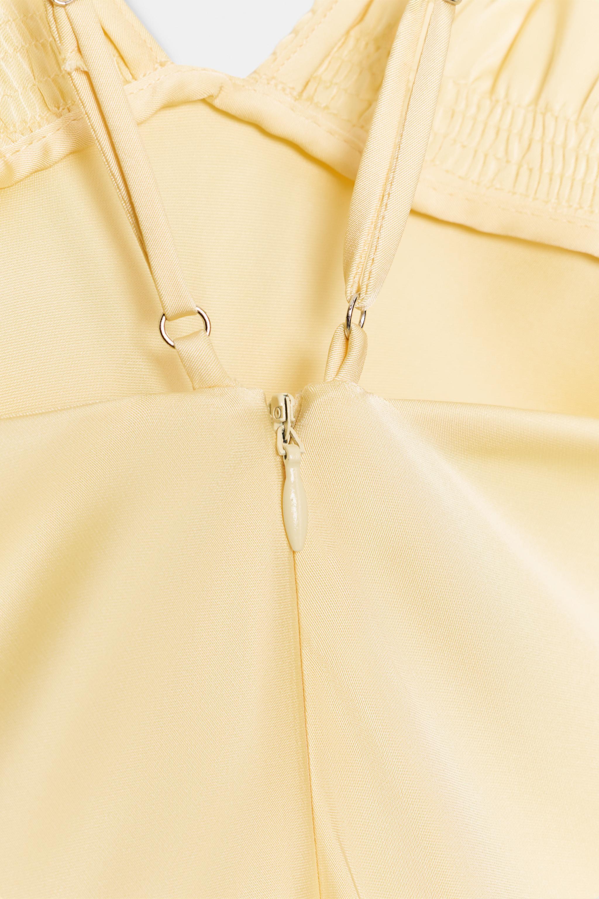 GATHERED SATIN EFFECT MIDI DRESS