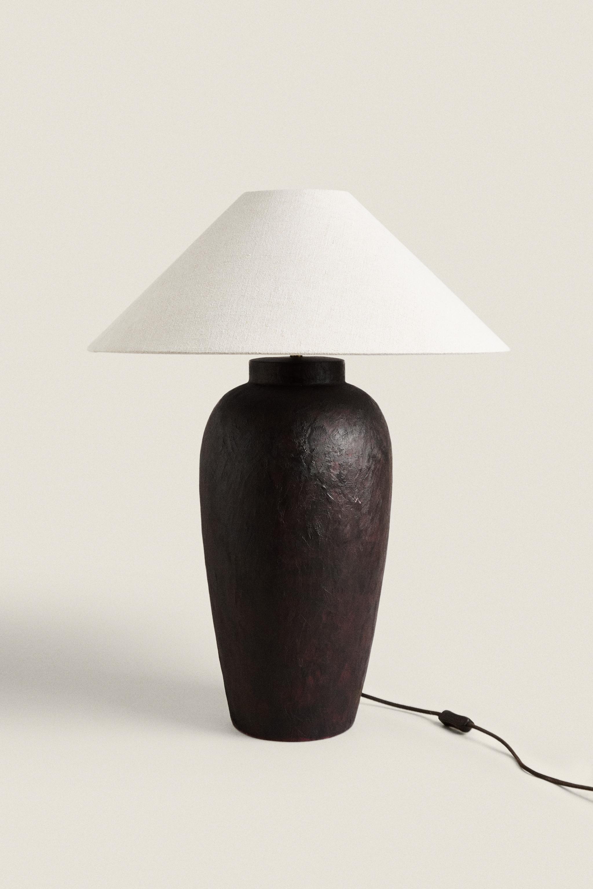 CERAMIC LINEN TABLE LAMP - Black | ZARA United States