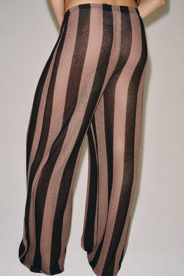 PANTALON RUSTIQUE À RAYURES - Marron de Zara - Image 2