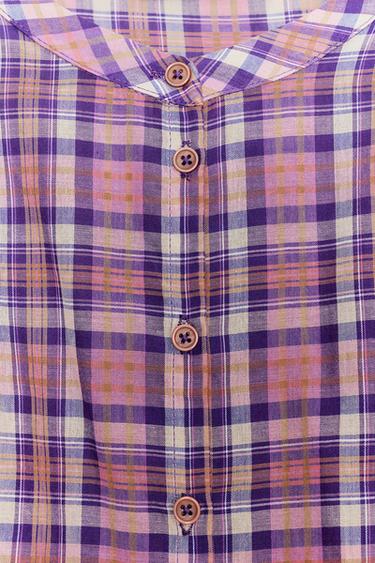 ROUND NECK CHECK BLOUSE - Multicoloured by Zara - Image 7
