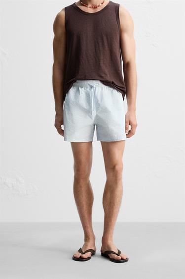 PRINTED REGULAR SWIMMING TRUNKS - Sky blue by Zara - Image 2
