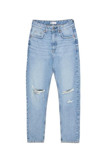 RIPPED MOM FIT JEANS TRF