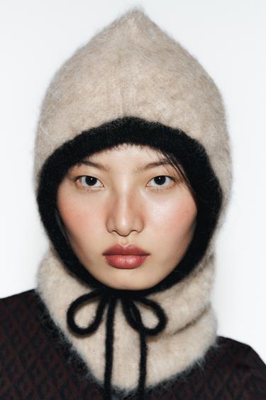 Zara ALPACA SKI COLLECTION BALACLAVA - Ecru