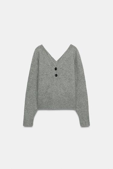 JERSEY PUNTO BOTONES - Gris vigoré de Zara - Imagen 0