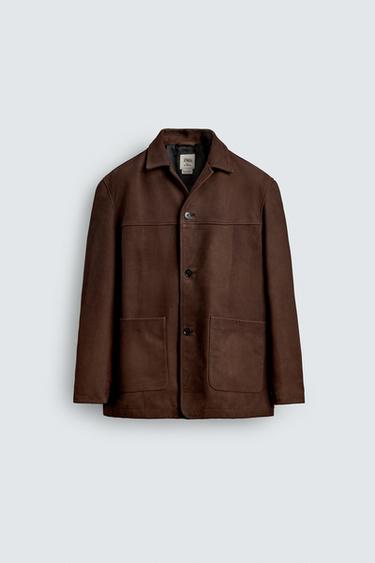 LIMITED EDITION LEATHER JACKET - Brown by Zara
