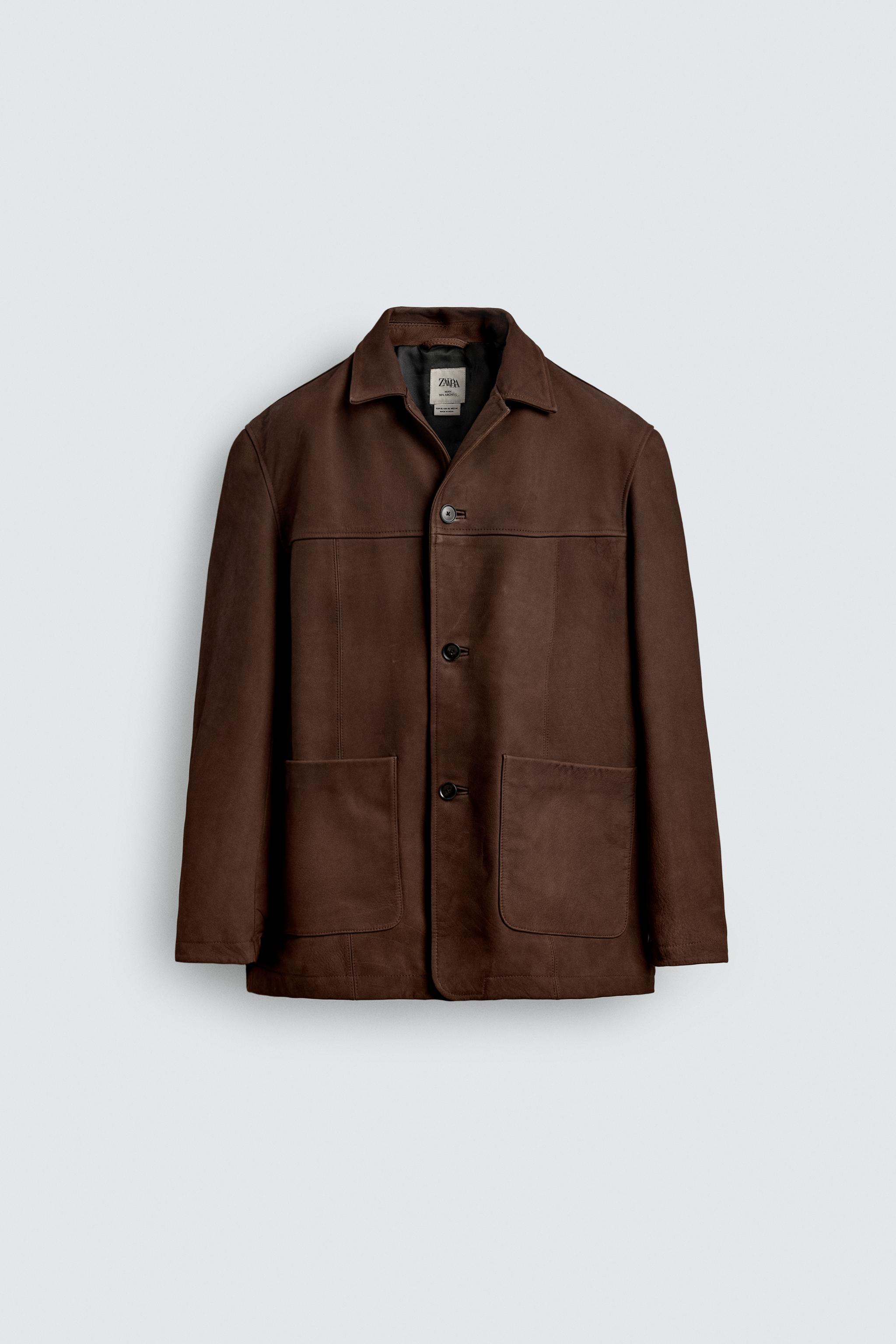 BLOUSON COUPE DÉCONTRACTÉE EN CUIR
