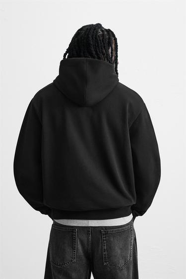 SWEAT À CAPUCHE BASIQUE - Noir de Zara - Image 2