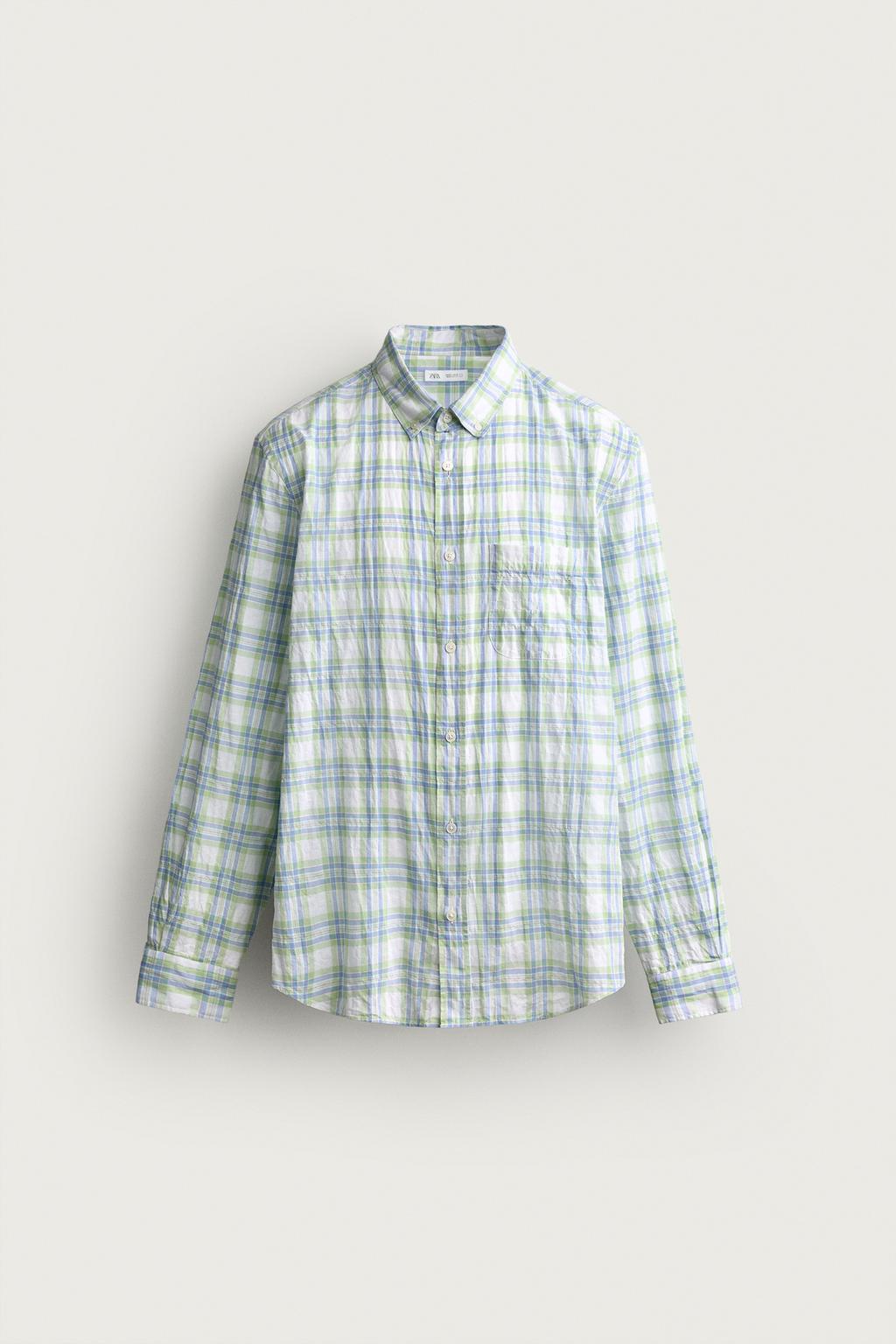 REGULAR FIT CREASED-EFFECT CHECK SHIRT