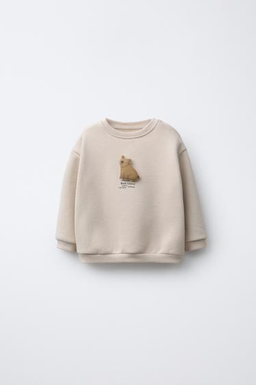 BEAR SWEATSHIRT - Beige by Zara - Image 0