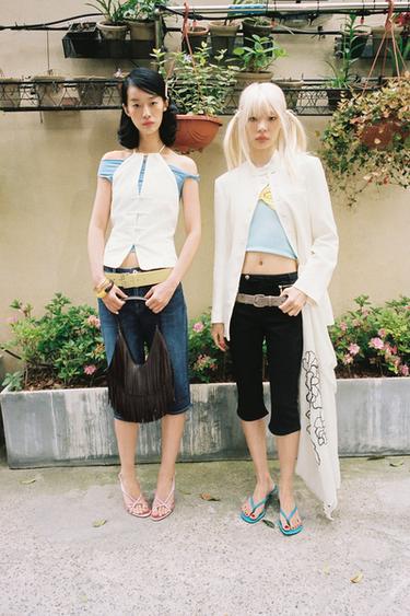 Zara 打結針織上衣 - 多色