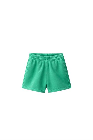 Zara JEDNOBOJNE PIKE BERMUDE – Zelena