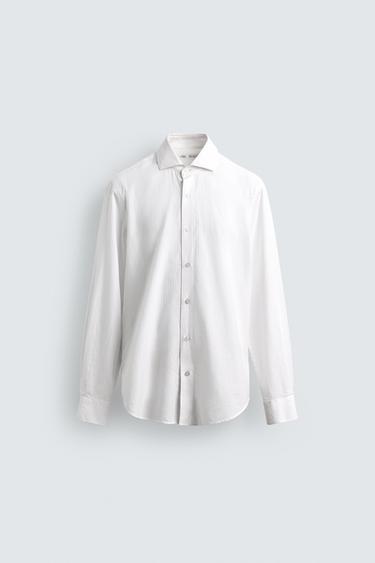 REGULAR FIT COTTON SHIRT - White by Zara - Image 6