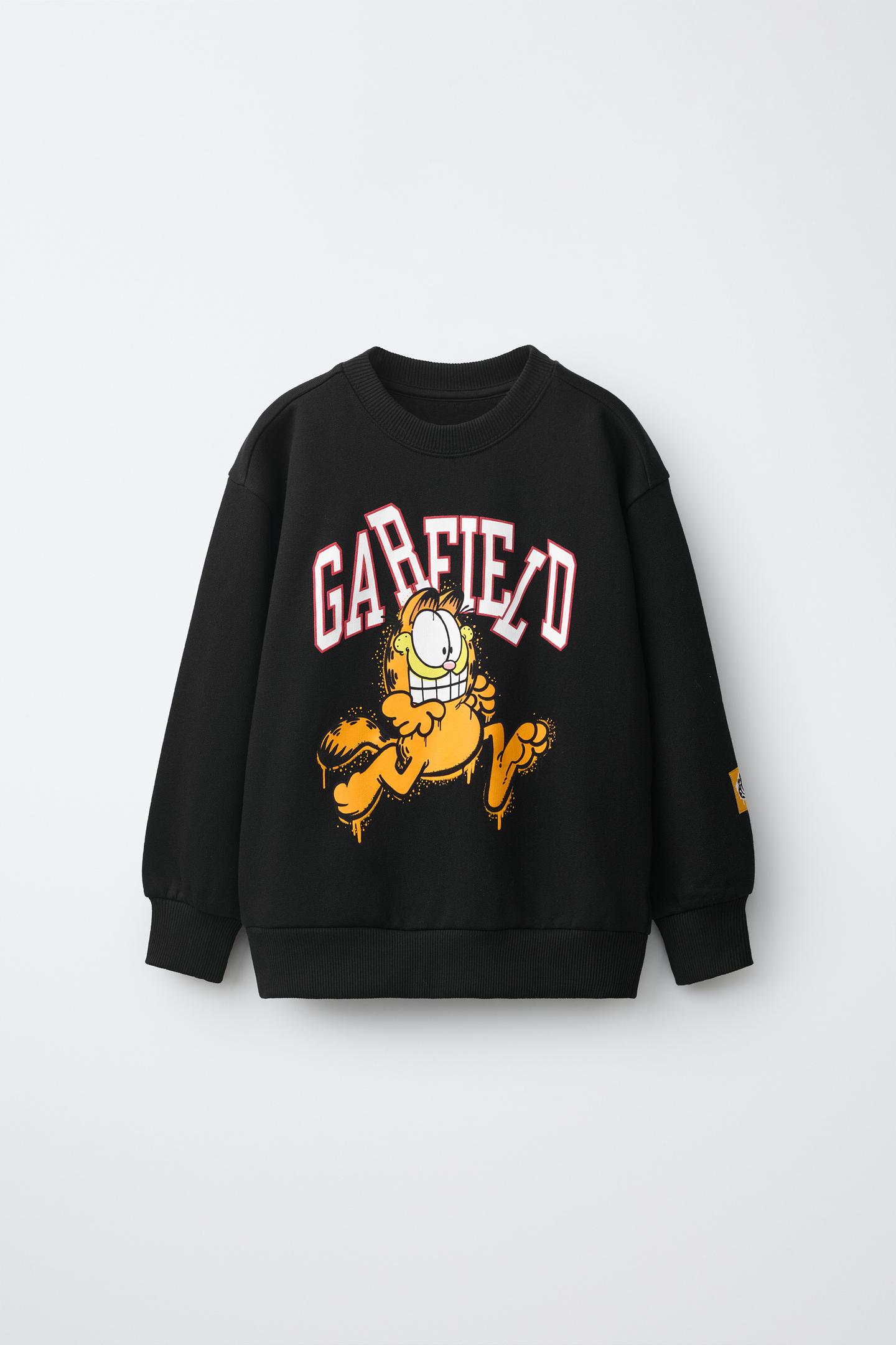 Детские толстовки Zara Garfield © Paws Inc Print, цвет: Чёрный