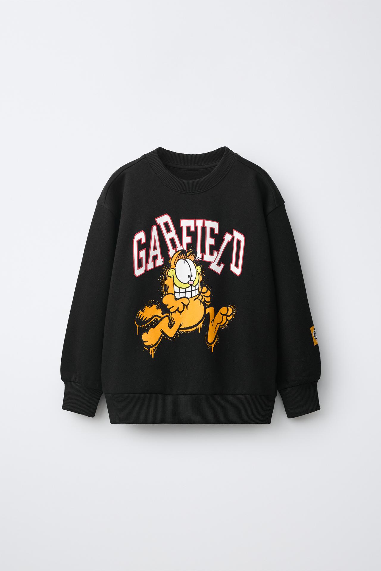 GARFIELD © PAWS INC PRINT SWEATSHIRT — Black
