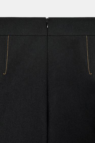 Zara LONG SHORTS WITH CONTRAST STITCHING - Black