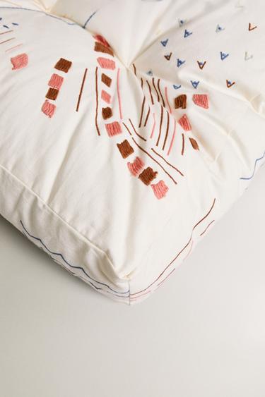 COTTON TOPPER WITH EMBROIDERED DETAILS - Ecru by Zara - Image 1