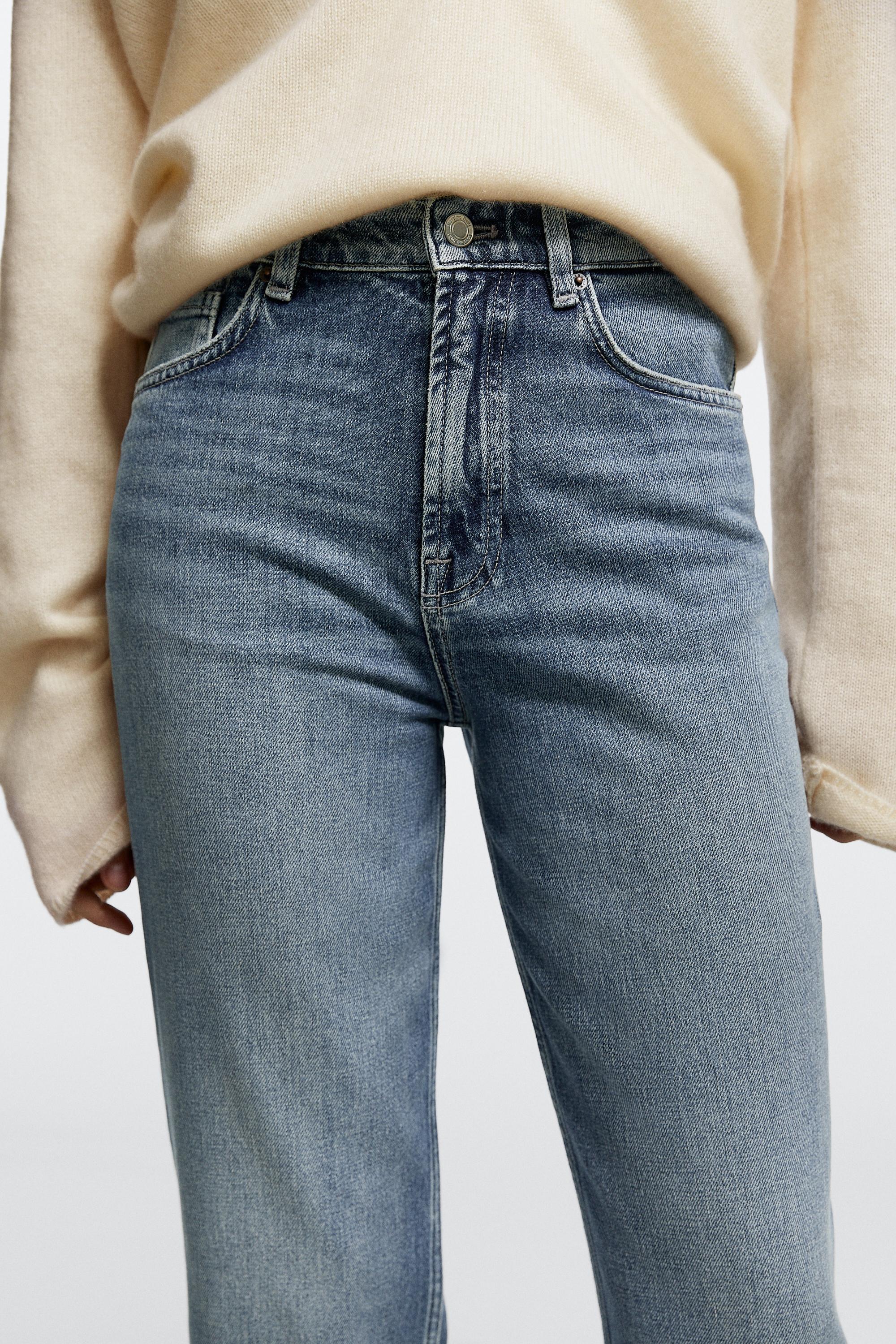High-waist cropped straight-leg jeans